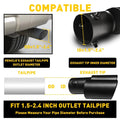 Dual Exhaust Muffler Tip for Universal Vehicles (Black Stainless Steel)