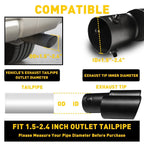 Dual Exhaust Muffler Tip for Universal Vehicles (Black Stainless Steel)