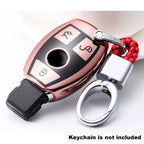 TPU Full Seal Remote Key Holder Case for Mercedes-Benz C E CLA (Rose Gold)