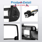 Chrome Power Heated Tow Mirrors with Dynamic LED Signal for GMC Sierra 1500 (2007–2013)