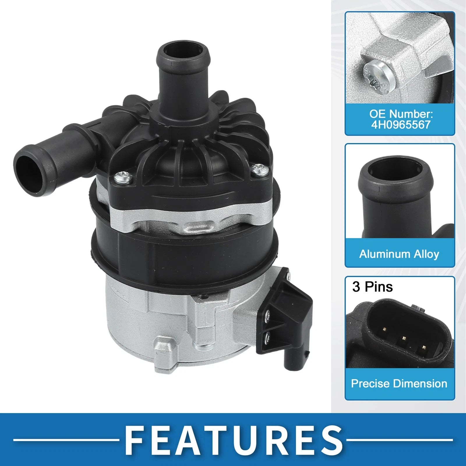Electric Water Pump for Audi A6 (2016) & Q7 (2016–2019) No. 4H0965567/4H0965569A