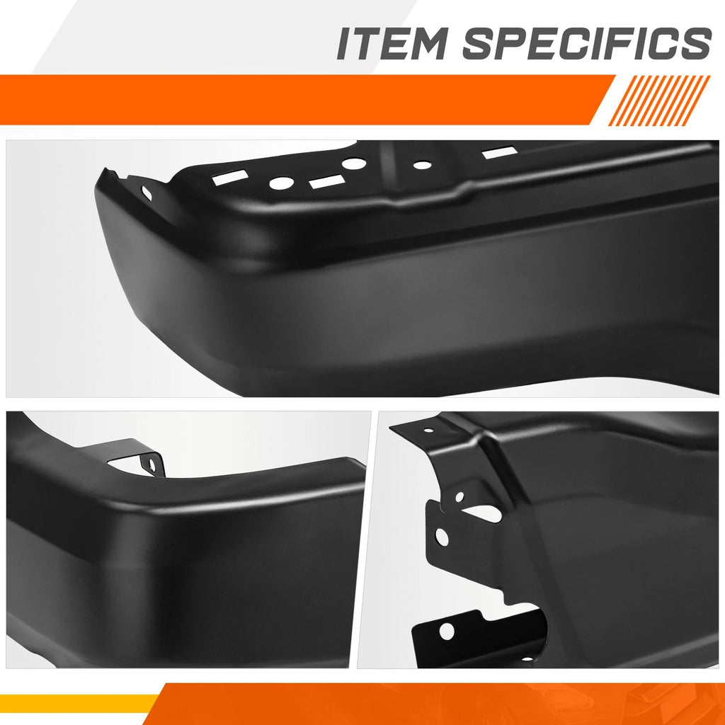 Steel Rear Bumper End Caps for Ford Ranger (2019–2023) - Black
