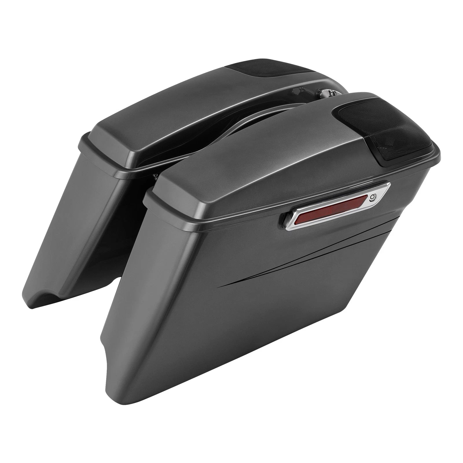 4" Hard Saddlebags for Harley Touring Road Glide (2014–2024) Charcoal Pearl