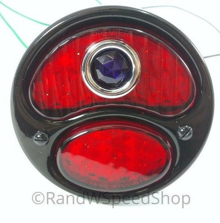 LED Tail Light Stop Light Blue Dot Black Housing Left for Ford Model A (1928–1931)