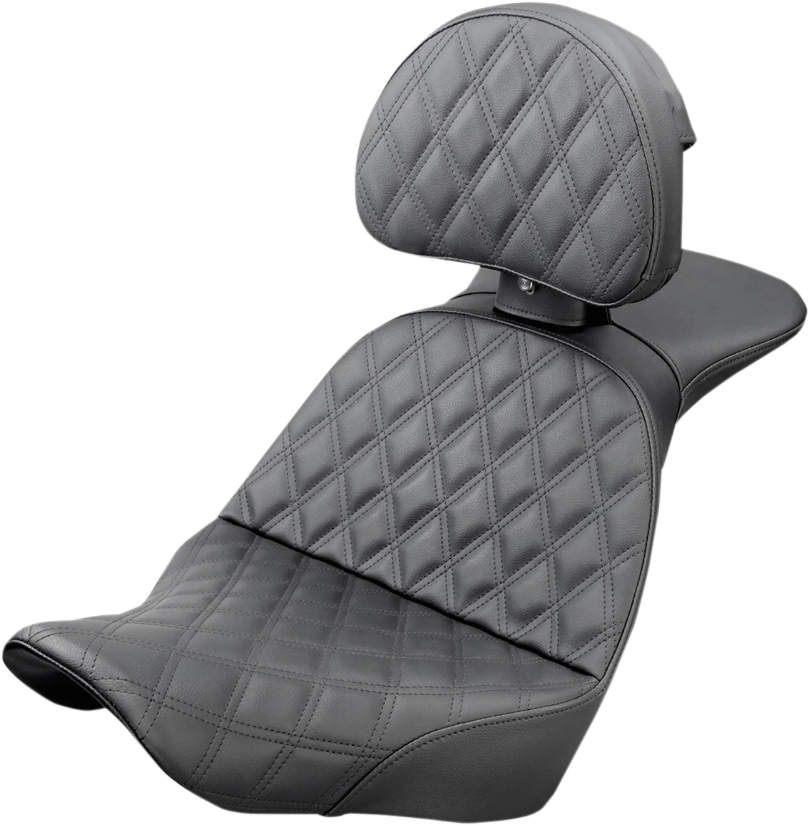 SADDLEMEN Explorer Seat for Harley FX/FL (2018–2024) - Lattice Stitched, Backrest
