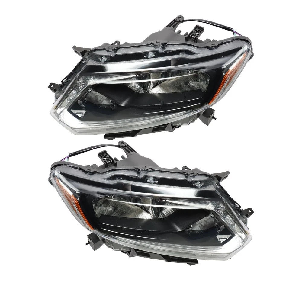 Headlight Assembly Set for Nissan Rogue (2014–2016) Clear Halogen
