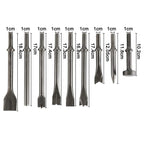 9Pcs Pneumatic Air Hammer Chisel Set 0.39In Shank