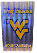 Corrugated Metal Sign for WV Mountaineers 12" x 18" Retro Tin