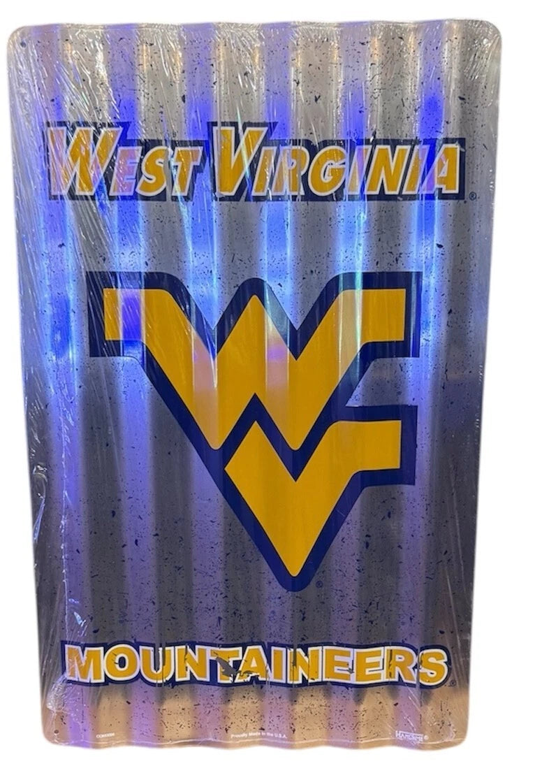 Corrugated Metal Sign for WV Mountaineers 12" x 18" Retro Tin