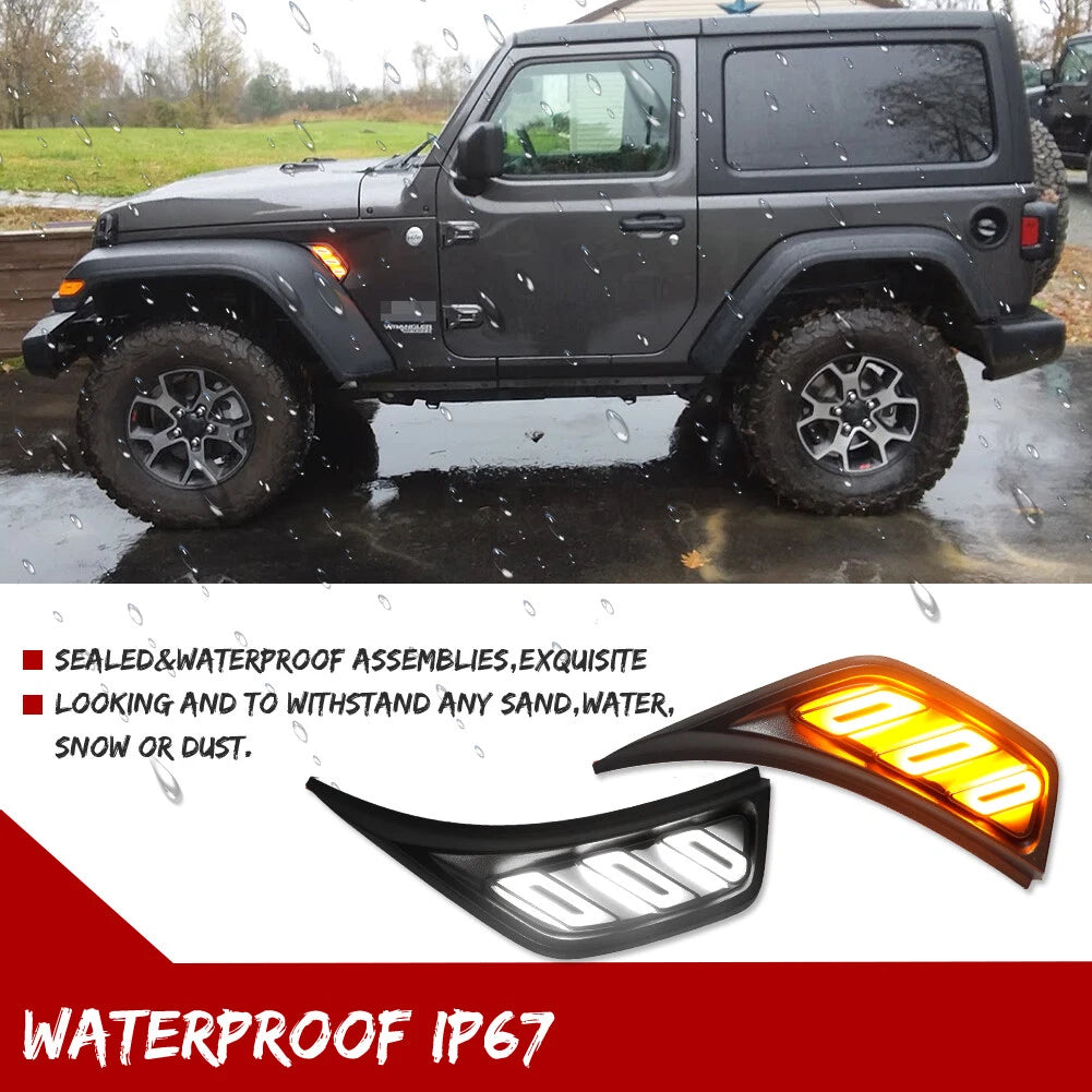 Front Fender Side Marker Light for Jeep Wrangler JL (2018–2024)