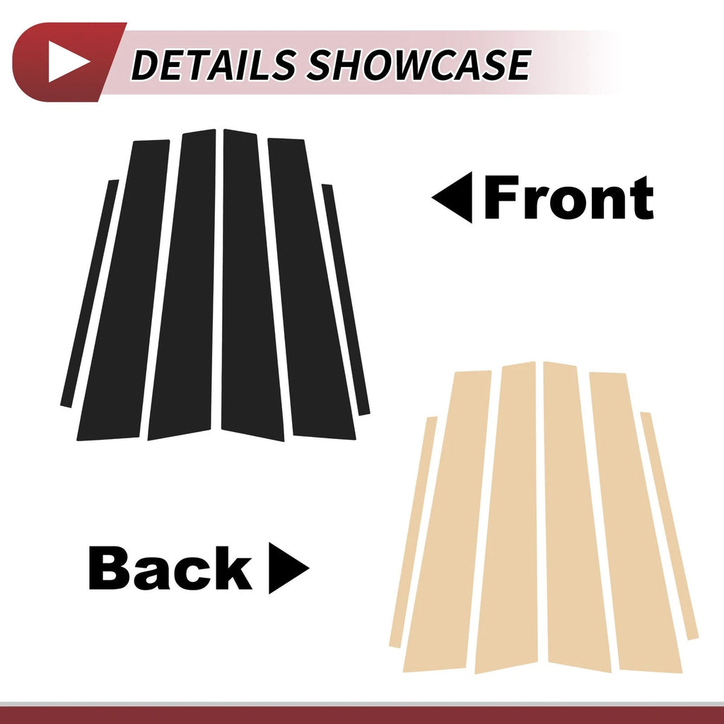 6 Pcs Door Pillar Window Trim for Lexus GS (2006–2011) Black