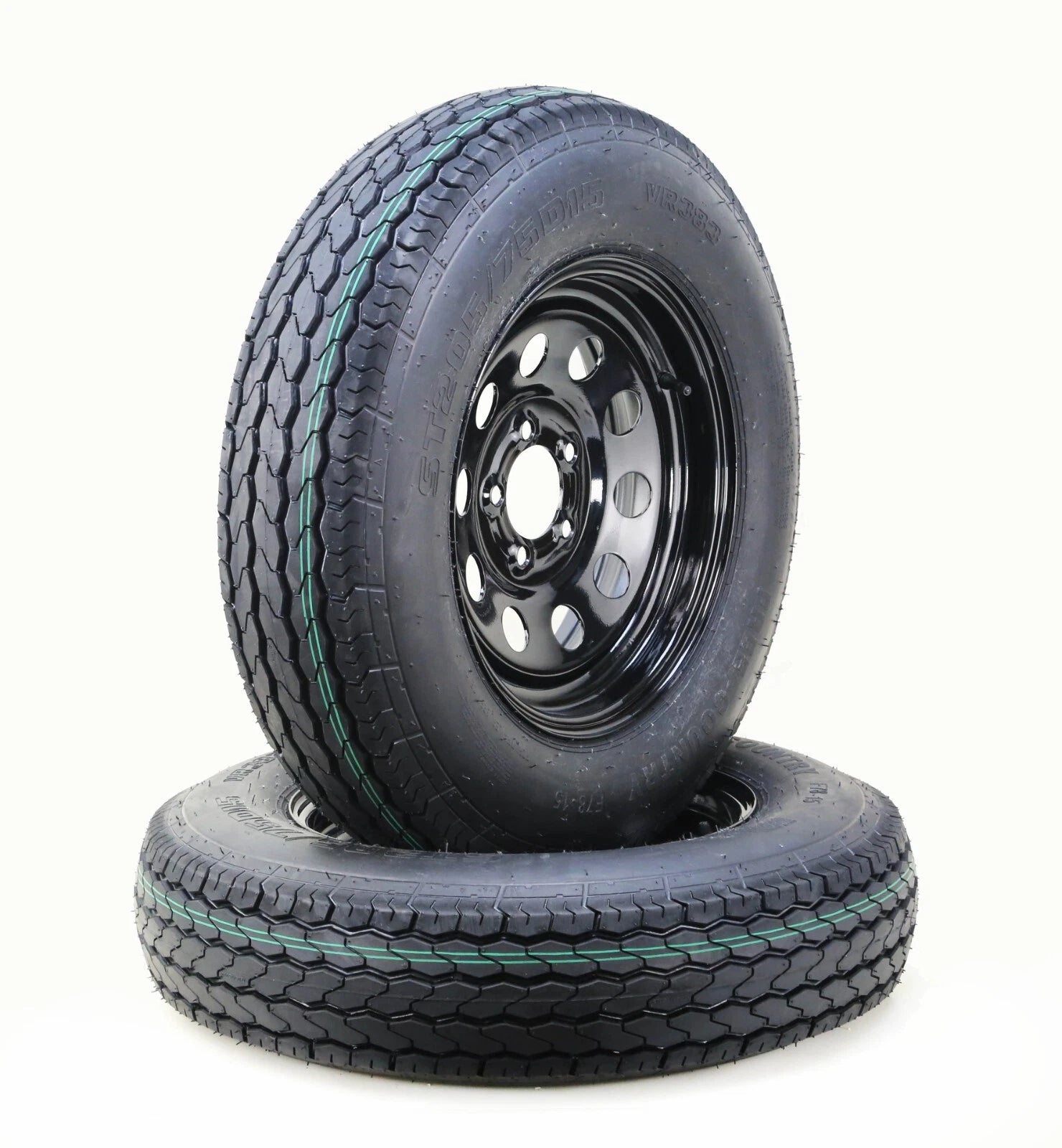 2 Free Country Trailer Tire Rim ST205/75D15 6-Ply C 107L 5 Lug for Trailer (N/A)