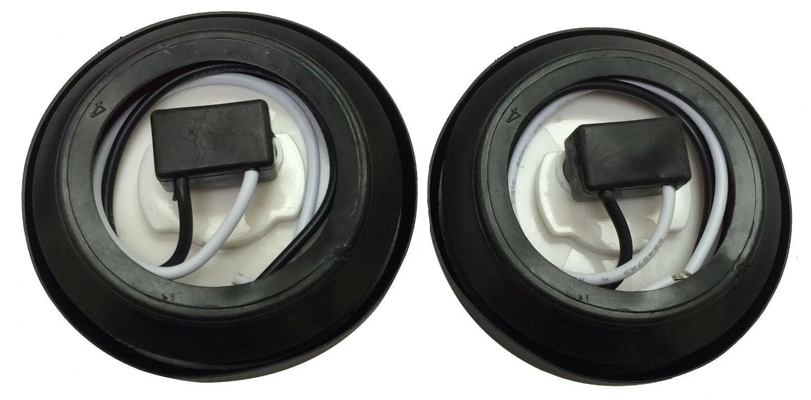 2X Amber 2" Round LED Trailer Side Clearance Light w/Grommet & Plug - 24002