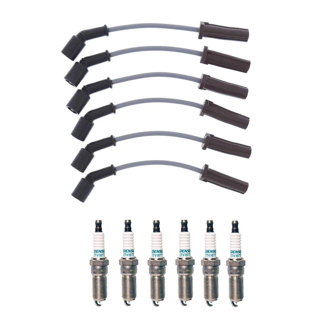 Denso 7mm Wire Set & 6 Iridium TT Spark Plugs for Chevy GMC 4.3L V6