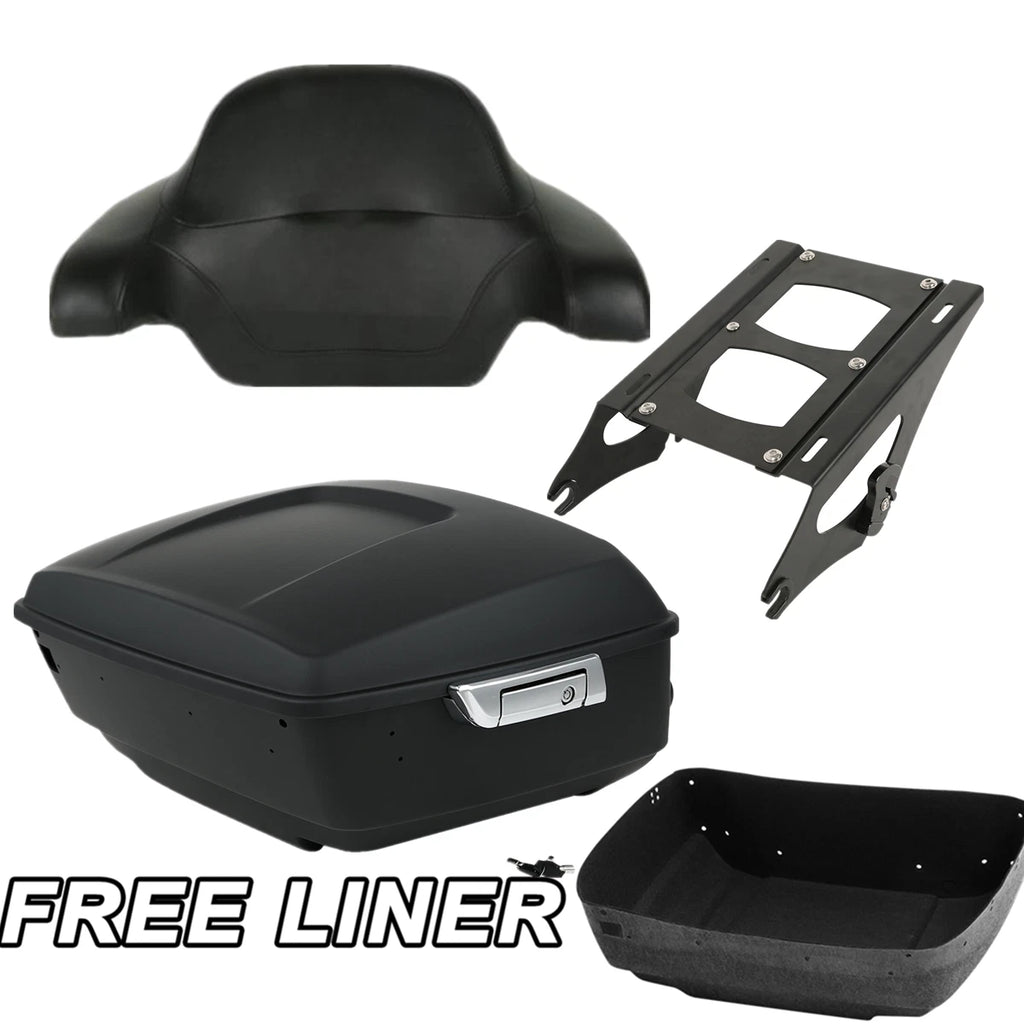 Backrest Pad Mount Rack for Harley Touring (2014–2025) Matte Black