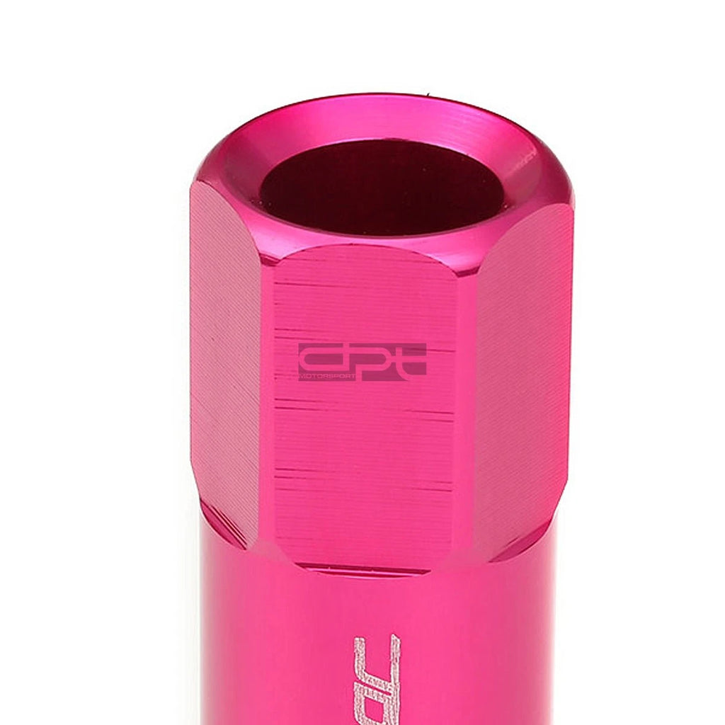 20 PCS Open End M12x1.25 60mm Tall Pink Hexagon Lug Nuts + Adapter