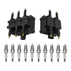 Set of 2 Ignition Coils & 10 Iridium Spark Plugs for Dodge Ram 2500 3500 (1994–1996)