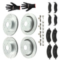 Front Rear Brake Disc Rotors + Brake Pads for Ram 1500 (2011–2018) / Chrysler Aspen (2007–2009)
