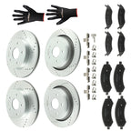 Front Rear Brake Disc Rotors + Brake Pads for Ram 1500 (2011–2018) / Chrysler Aspen (2007–2009)