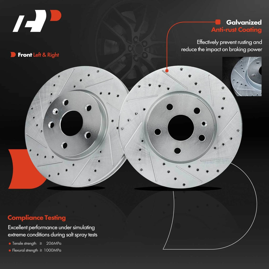 Front Drilled Brake Rotors for Chevy Equinox (2010–2017) Buick LaCrosse (2010–2016)