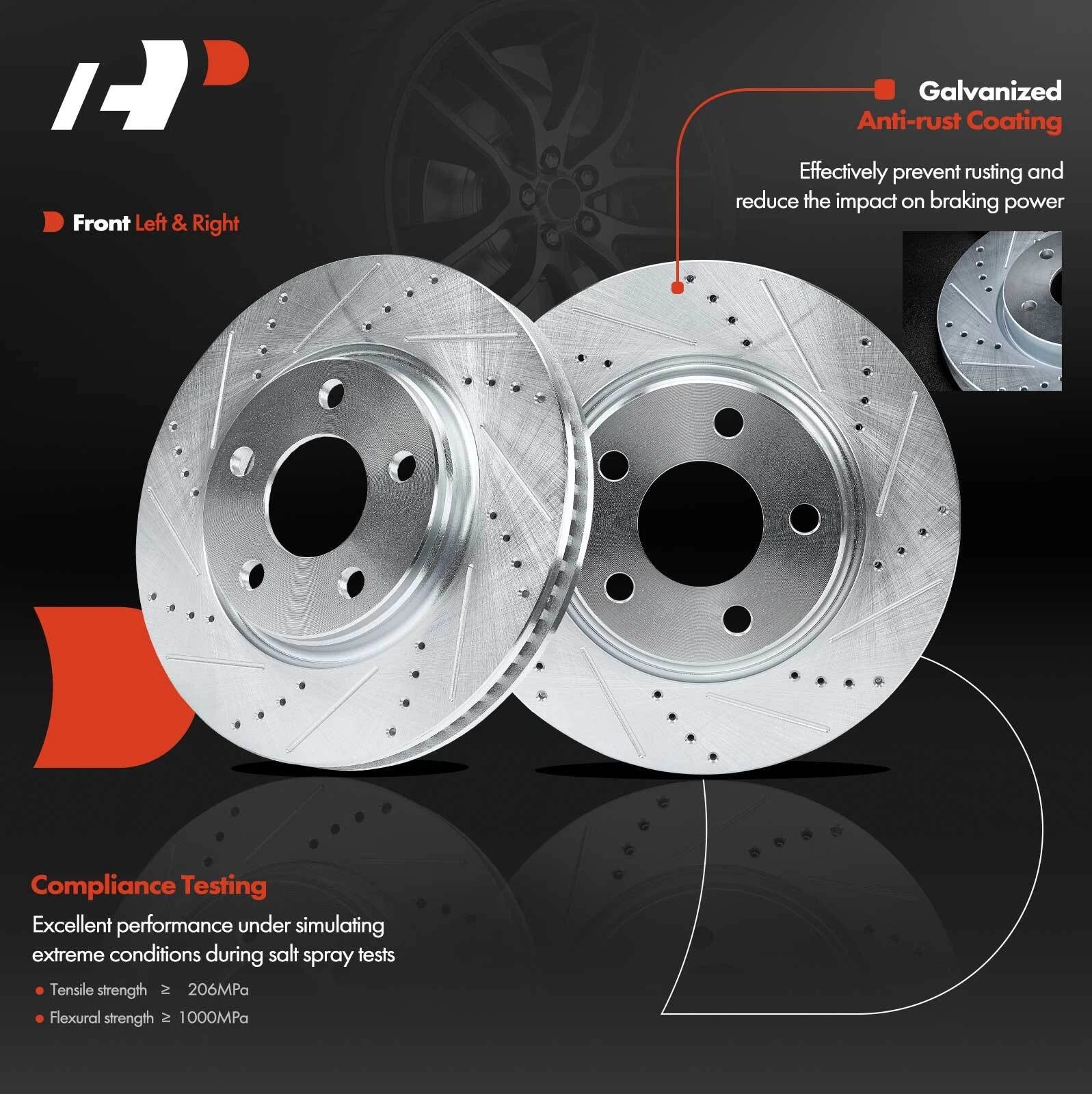 Drilled Brake Rotors & Ceramic Brake Pads for Chevrolet Uplander (2005–2008)