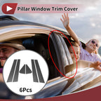 6 Pcs Door Pillar Window Trim for Suzuki SX4 (2007–2014) Black Carbon Fiber