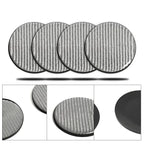 Set of 4 Silver Carbon Fiber Cup Holder Pads Non-Slip Mat