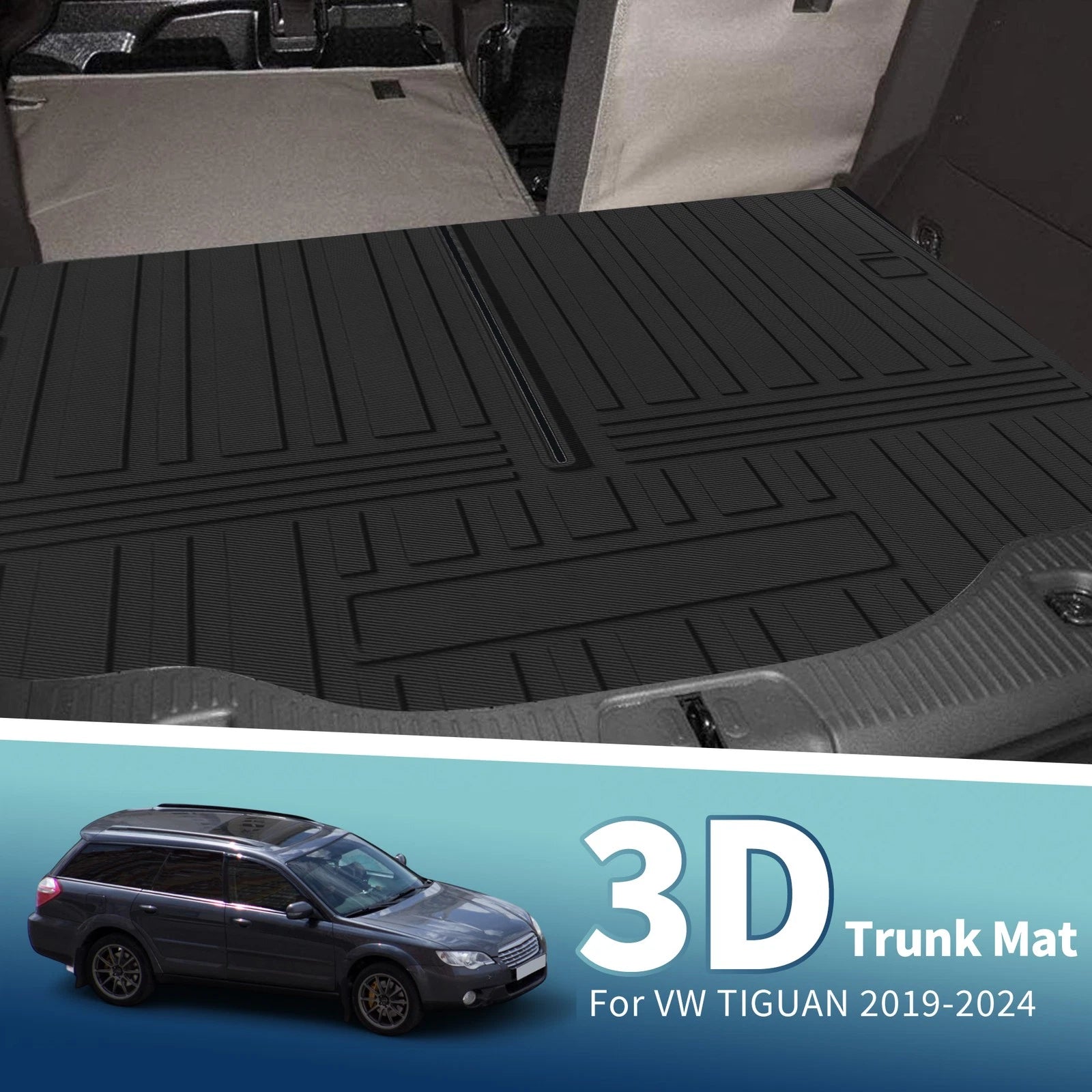 Cargo Liner Rear Trunk Mat for Volkswagen Tiguan (2018–2024) TPE 1 Pc
