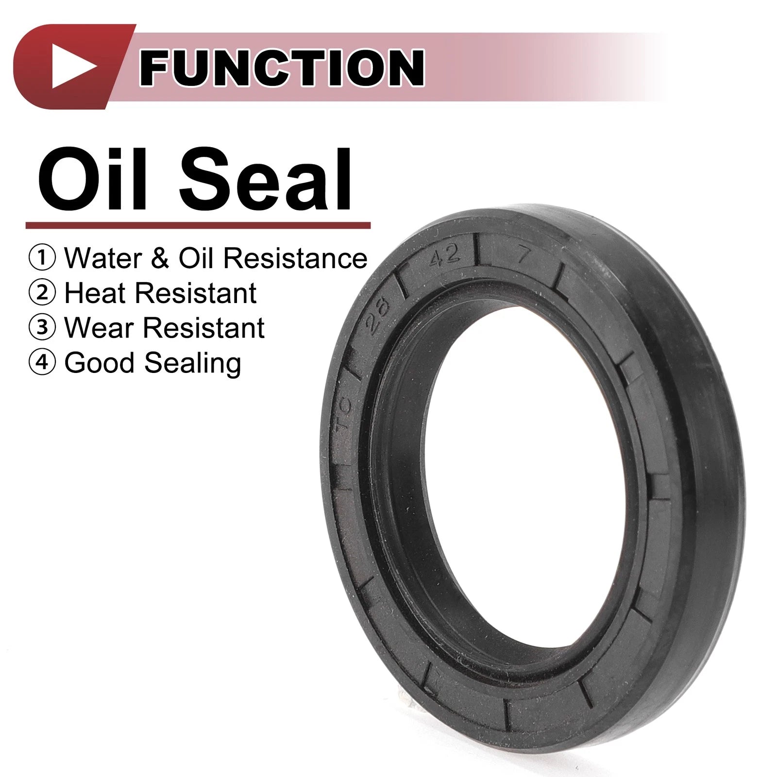 Set of 5 Rotary Shaft Oil Seals 28x42x7mm Nitrile Rubber 672668828472