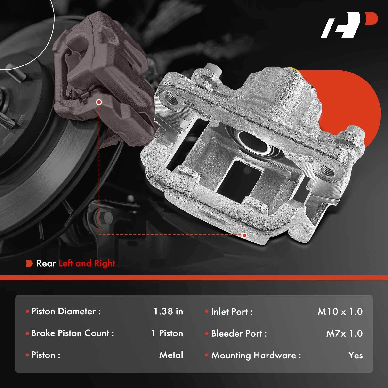 Pair Rear Brake Calipers with Brackets for Nissan Rogue (2008–2015)