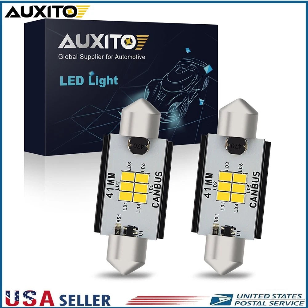 2X AUXITO 578 212-2 41MM Super White LED Dome Map Light Bulbs for Ford