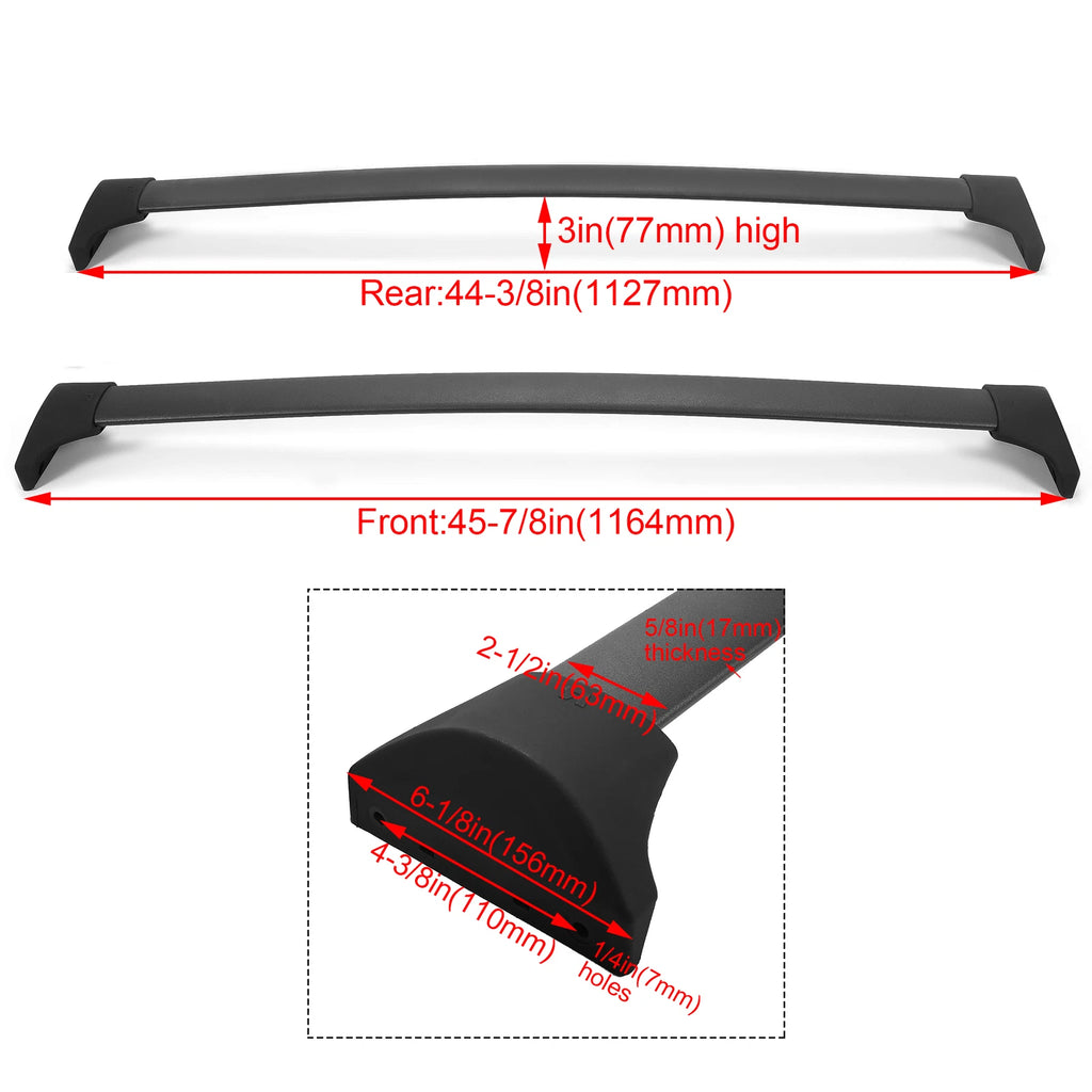 4Pcs Roof Rack Side Rail + Cross Bar for Honda Pilot (2016–2022)