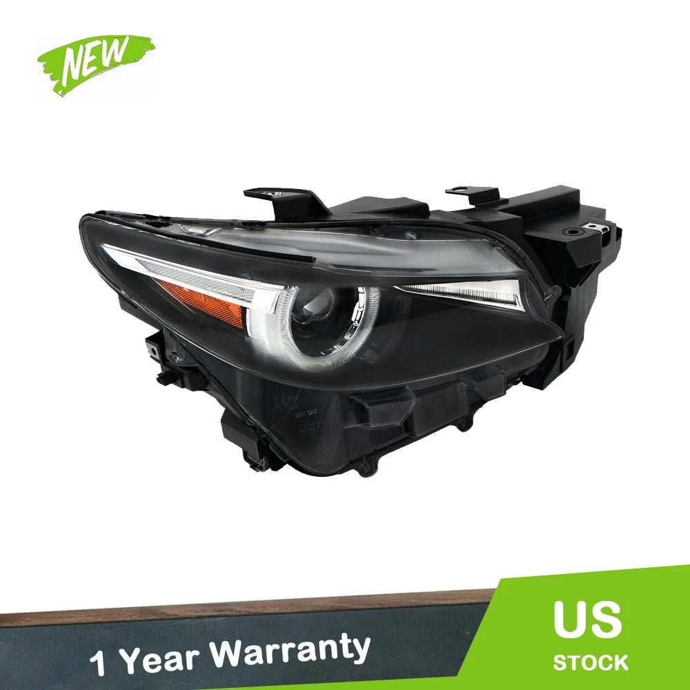 LED Headlight Assembly with Black Housing for Mazda CX-9 (2016–2023)