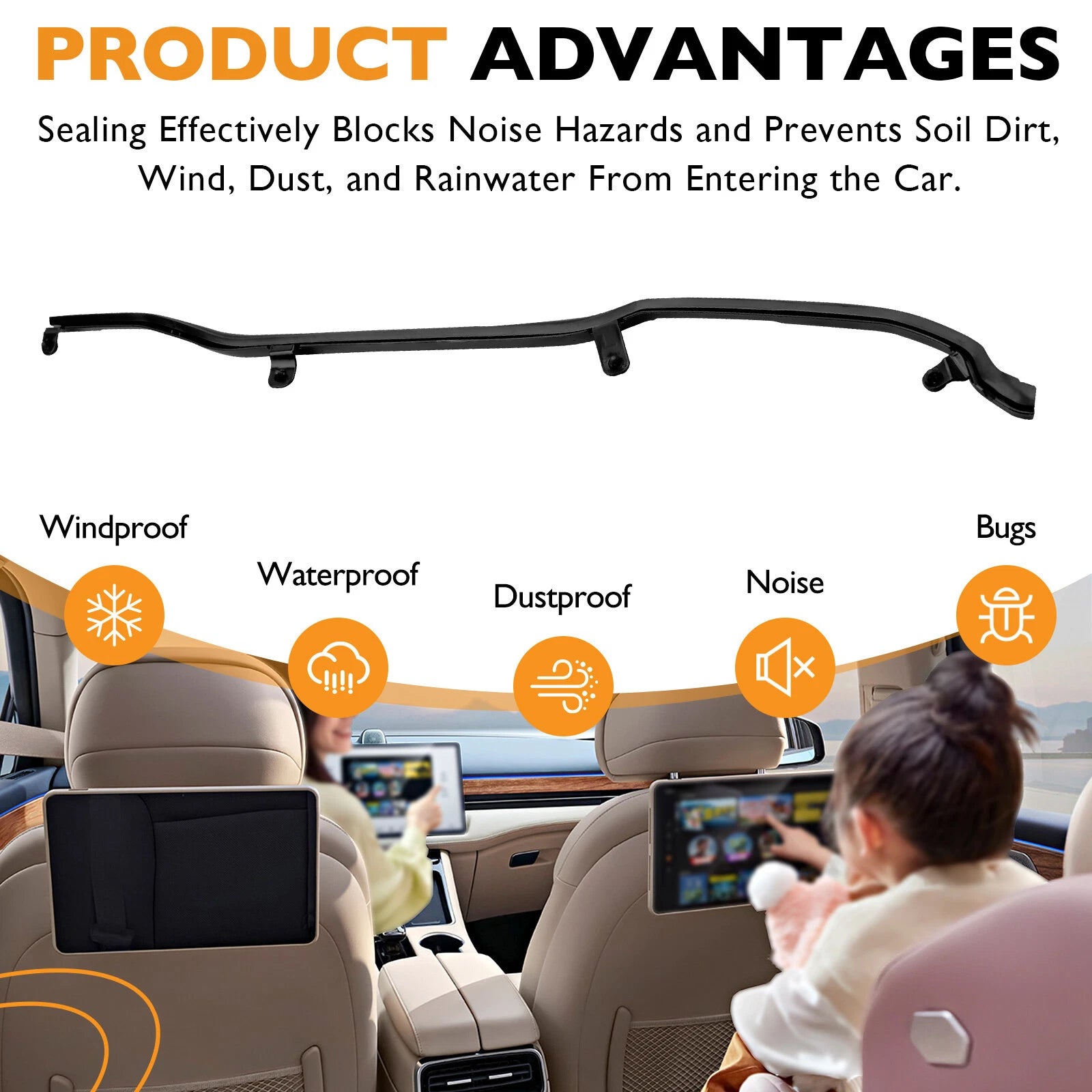 Front Left Door Edge Weather Strip Seal for Ford Explorer (2011-2019)
