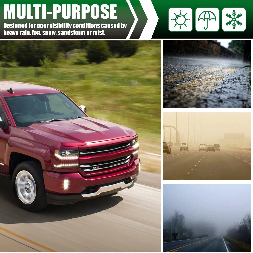 LED Smoke Bumper Fog Light Lamps for Chevy Silverado 1500 (2016–2018)