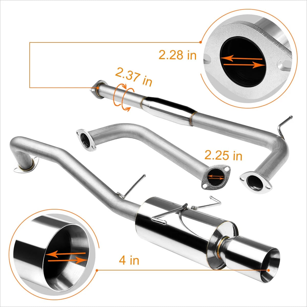 Catback Exhaust System for Nissan Maxima A33 3.5L VQ35DE (2000–2003)