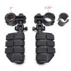 Black Dually Foot Pegs Rest w/ 1" 1 1/4" Clamps for Honda Magna 750 VF750 VF1100 (1982–2003)