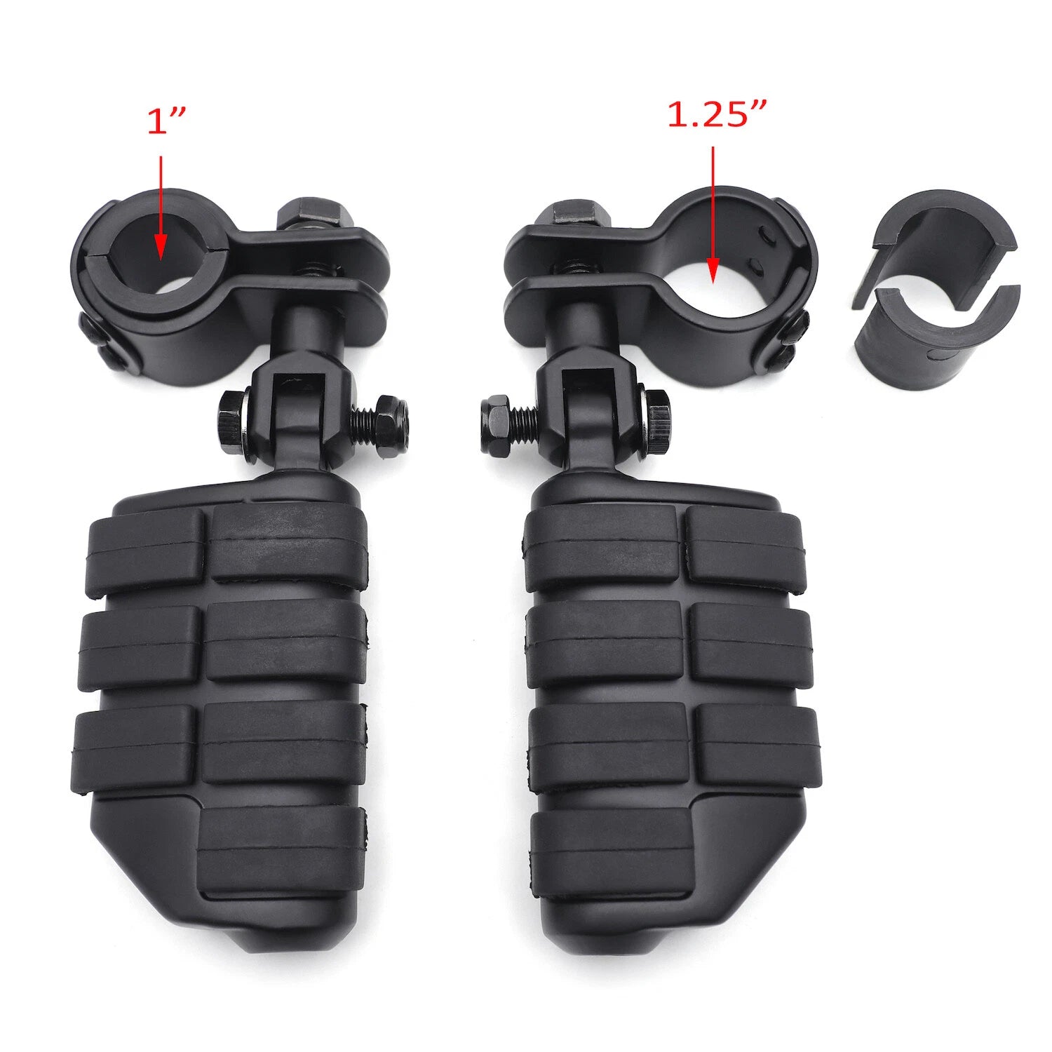 Black Dually Foot Pegs Rest w/ 1" 1 1/4" Clamps for Honda Magna 750 VF750 VF1100 (1982–2003)