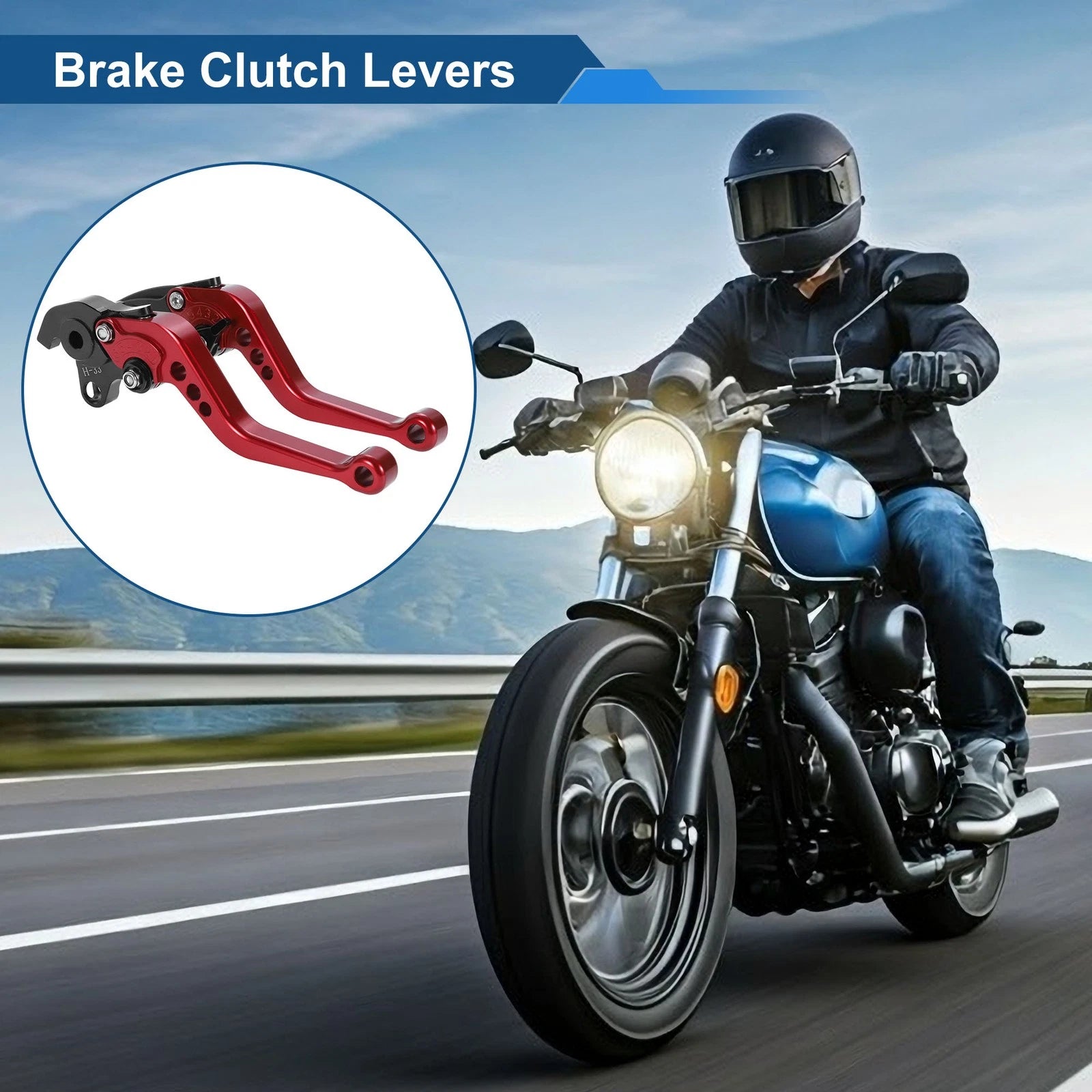 Long Brake Clutch Levers for Honda VFR1200F (2010–2014) Red 1 Pair