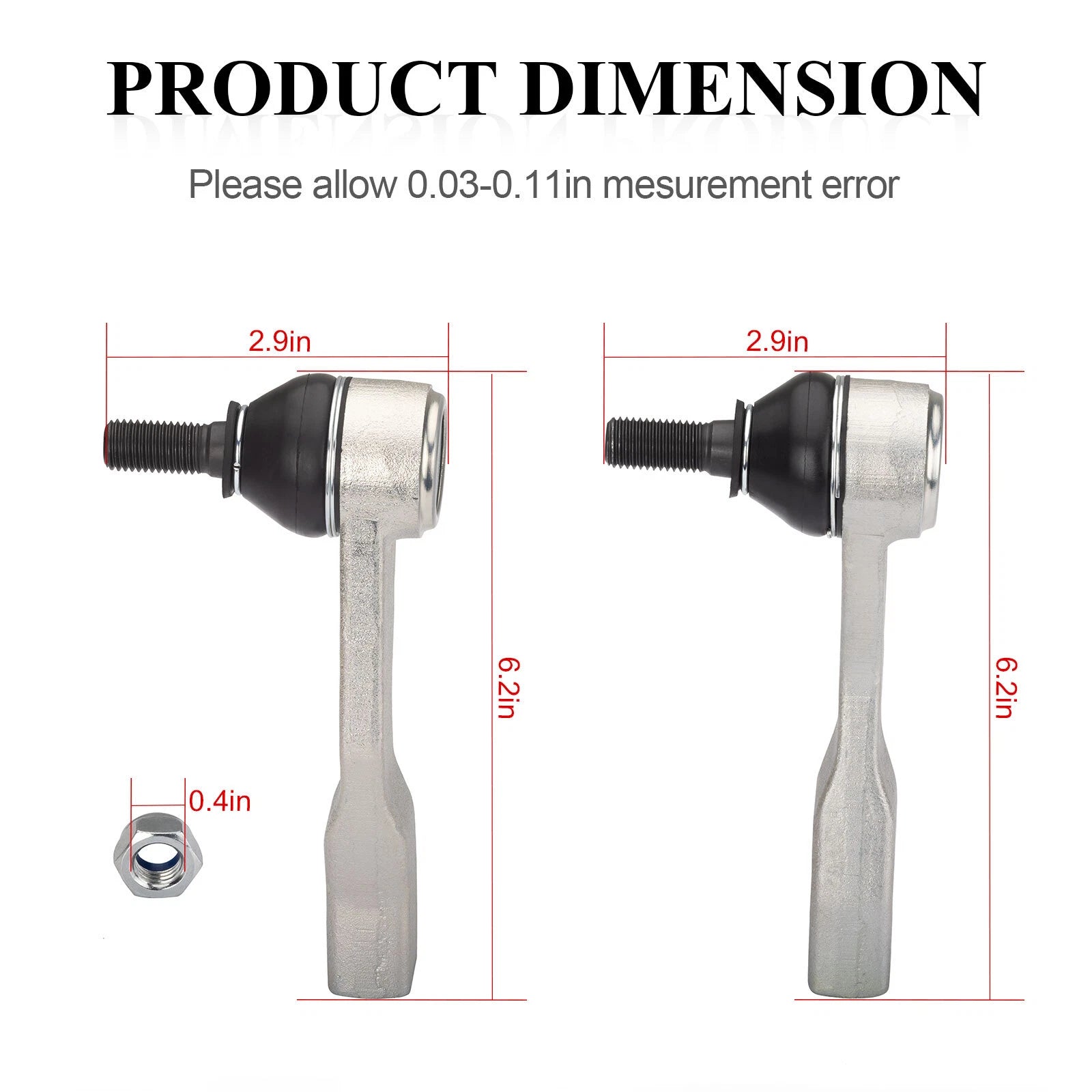 Steering Rack and Pinion Tie Rod Ends for Polaris (7061215, 7061216)