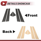 Set of 6 Door Pillar Window Trim for Audi A6 (2014–2017) Carbon Fiber Black