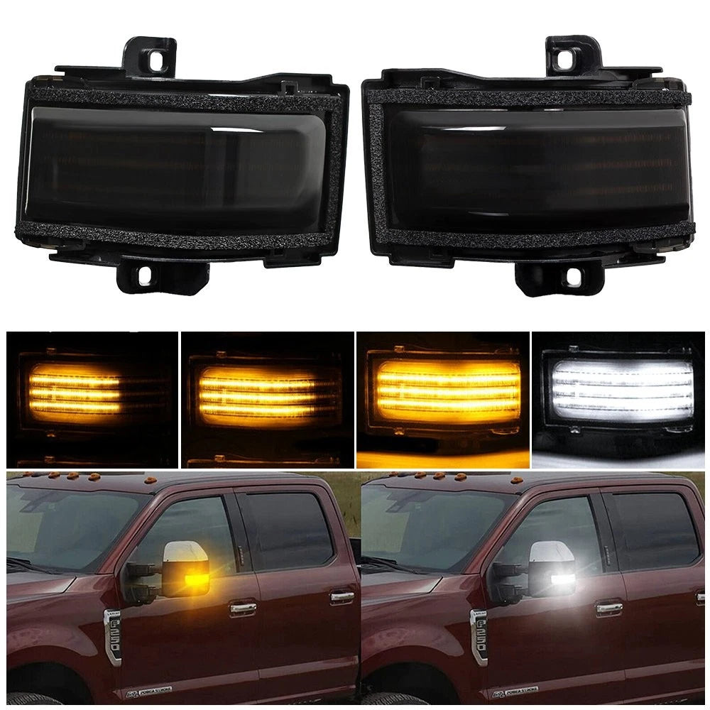 White Amber LED Towing Side Mirror Light for Ford F250 (2017–2020)