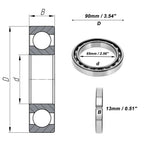 Deep Groove Ball Bearing 65x90x13mm for Scooter Skateboard (1 Pc)