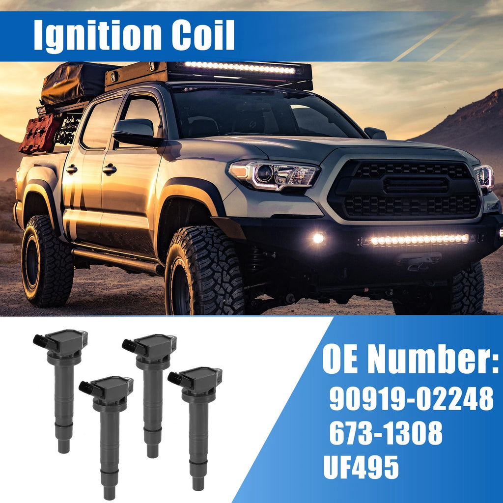 Set of 4 Ignition Coils for Scion Toyota (90919-02248, 673-1308, UF495)