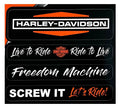 Set of 4 Harley-Davidson Sayings Decals (6 x 8 in.)