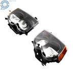 Set of 2 Headlight Assemblies for Jeep Grand Cherokee (2005-2007) Black Housing