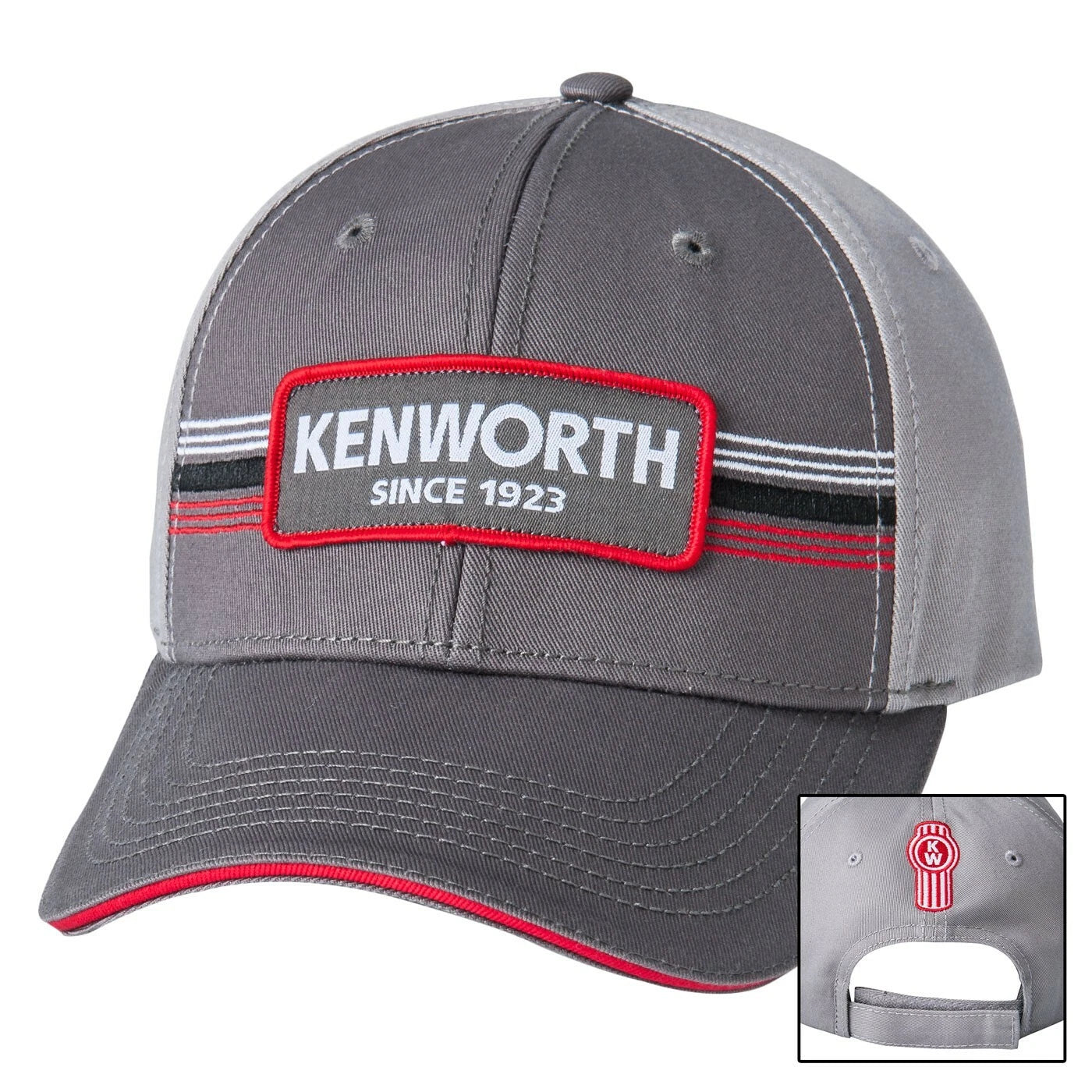 Front Patch Cap for Kenworth Trucks (Since 1923) - Charcoal/Gray Adjustable