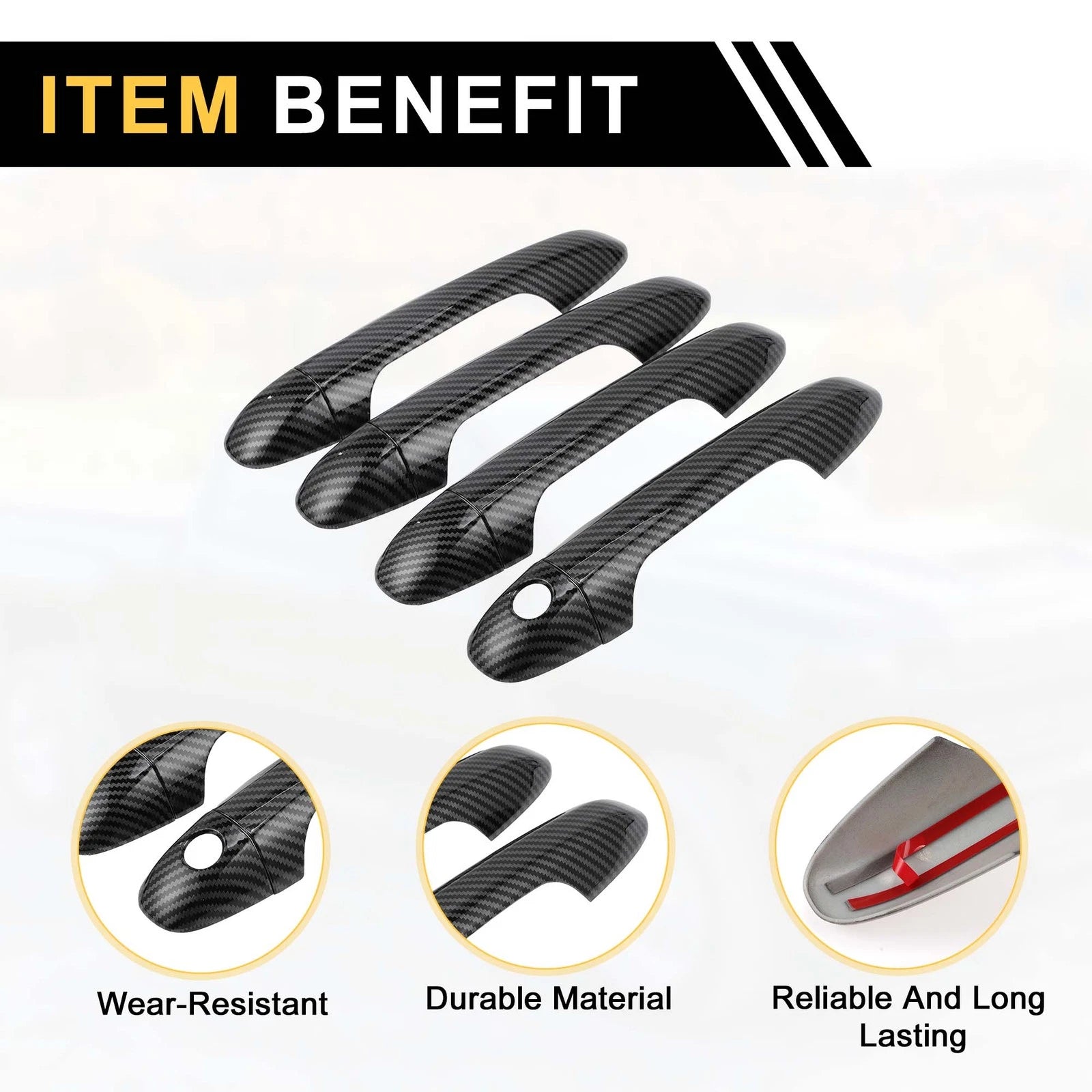 Set of 4 Exterior Door Handle Covers for Toyota Tacoma (2016–2023)