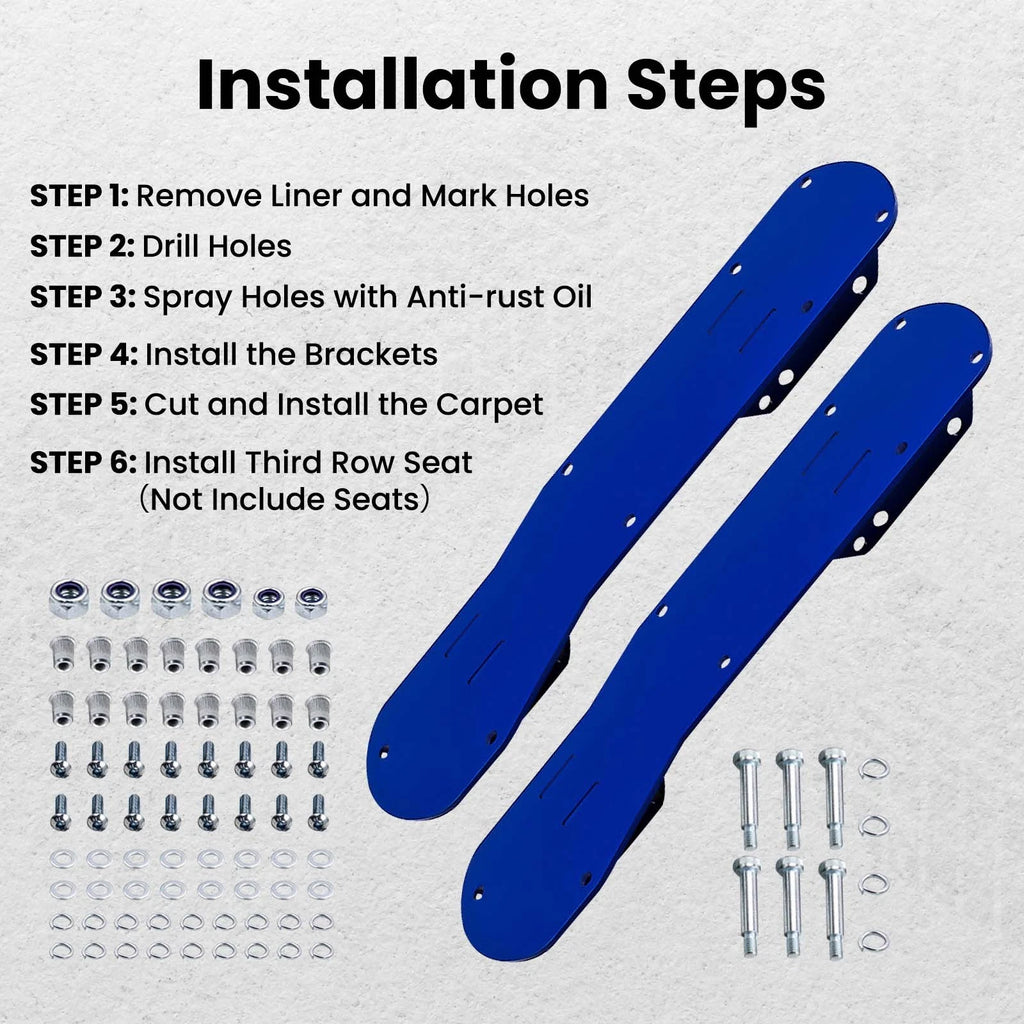 Third Row Seats Bracket Kit for Jeep Wrangler JK 4 Door (2007–2018)