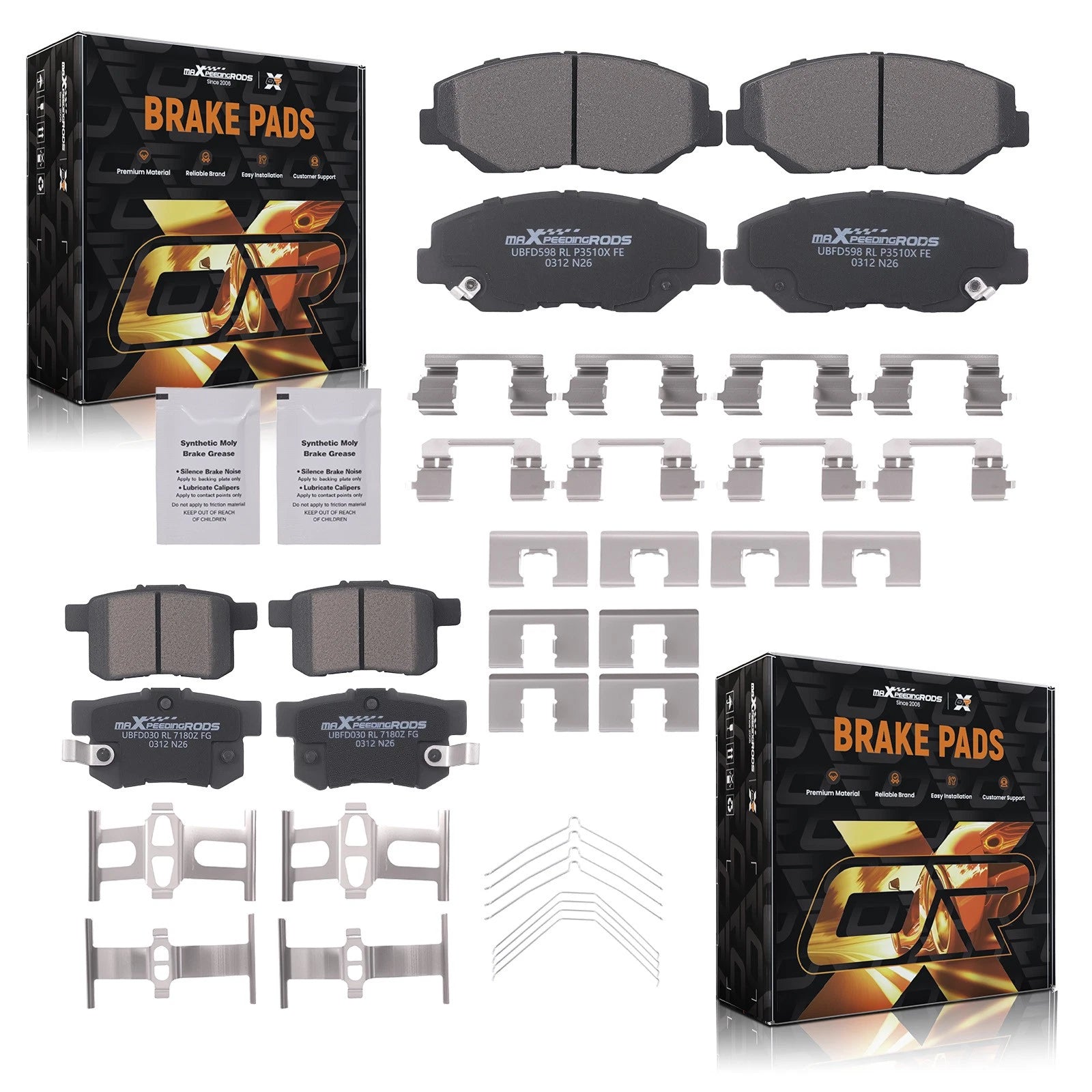 Ceramic Brake Pads Set for Honda Accord (2003–2007) & Civic (2012–2015)
